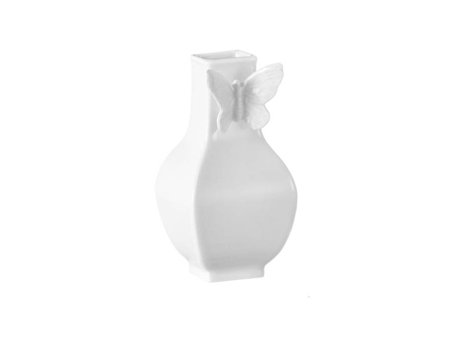Vase weiß eckig klein 13 cm