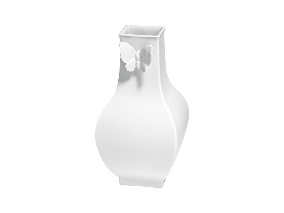Vase weiß eckig groß 25,5 cm