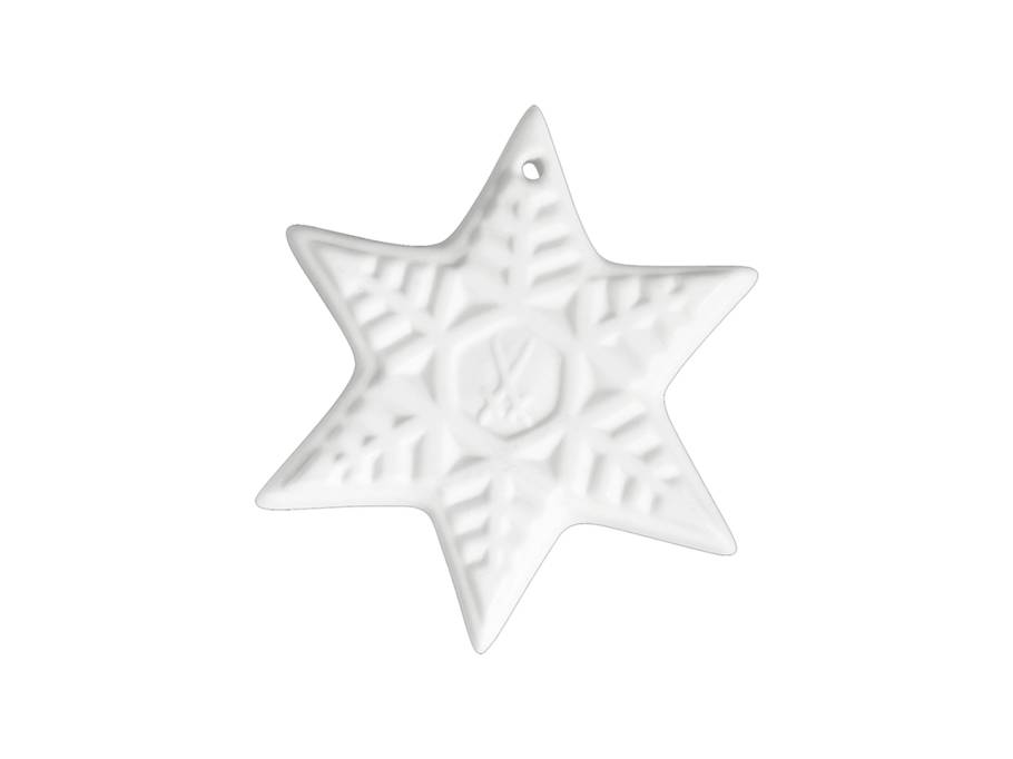 Baumschmuck Medaillon weiß Weihnachtsstern  mittel