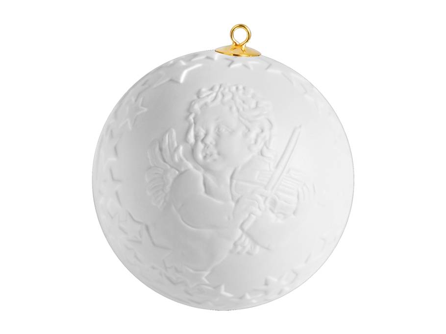 Baumschmuck Kugel mit Relief musizierender Engel