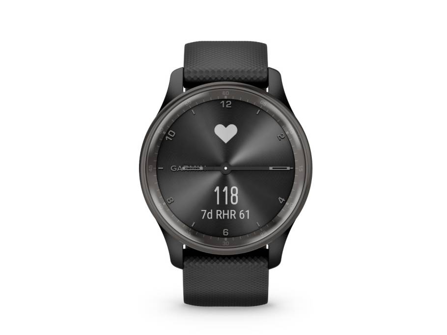 Vívomove Trend faserverstärktes Polymergehäuse schwarz 40 mm Kautschukband schwarz