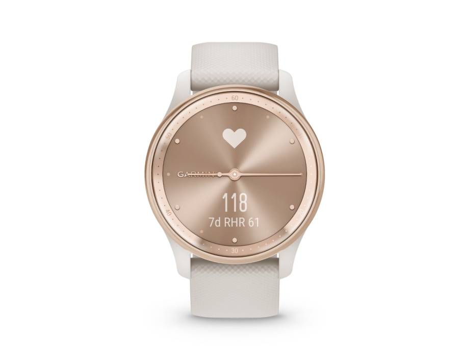 Vívomove Trend faserverstärktes Polymergehäuse cremefarben/perlgold 40 mm Kautschukband cremefarben