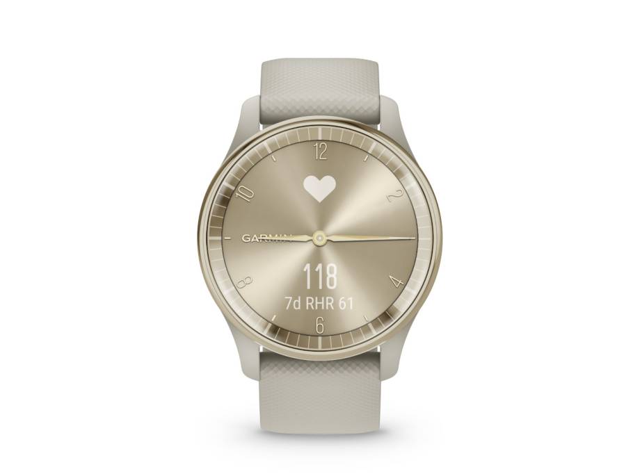  Vívomove Trend faserverstärktes Polymergehäuse pastellbraun/cremegold 40 mm Kautschukband pastellbraun