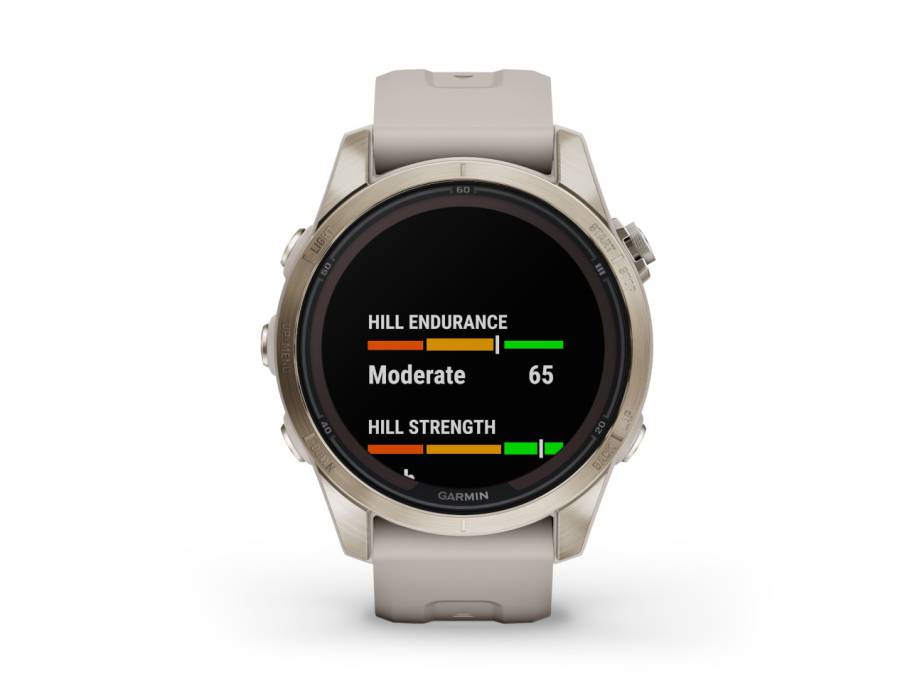    fenix 7S Pro Sapphire Solar Edelstahl softgold beschichtet Kautschukband creme