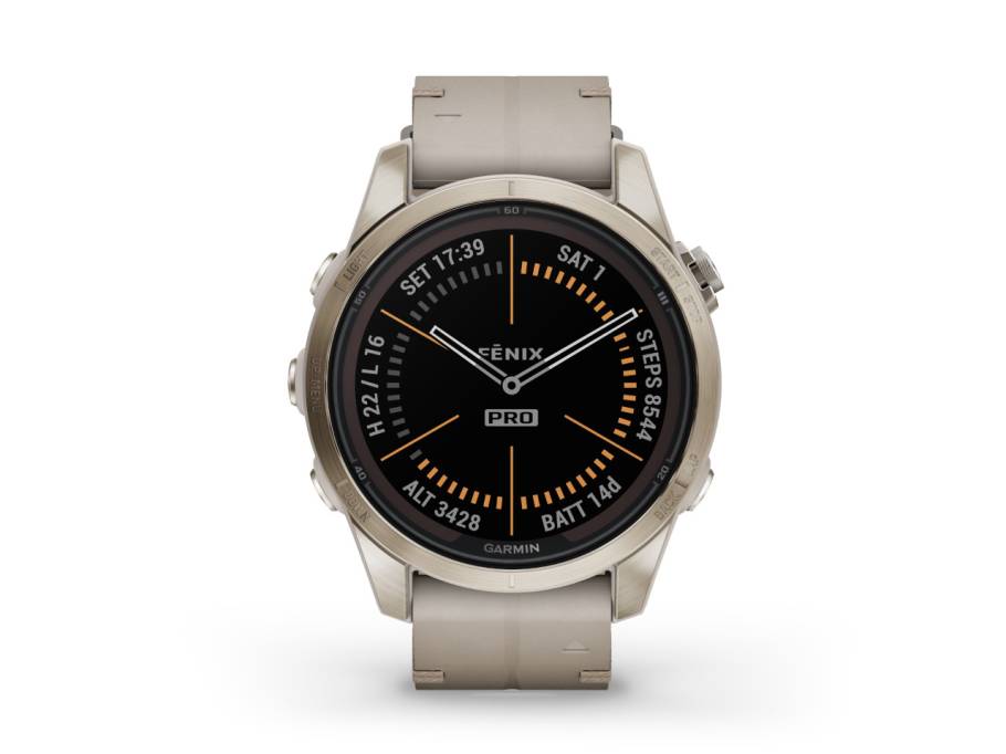 fenix 7S Pro Sapphire Solar Edelstahl softgold beschichtet Lederband creme