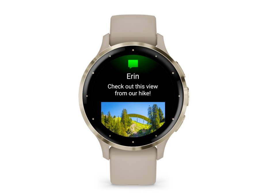 Venu 3S faserverstärktes Polymer French Grey 41mm beigefarbenes Kautschukband