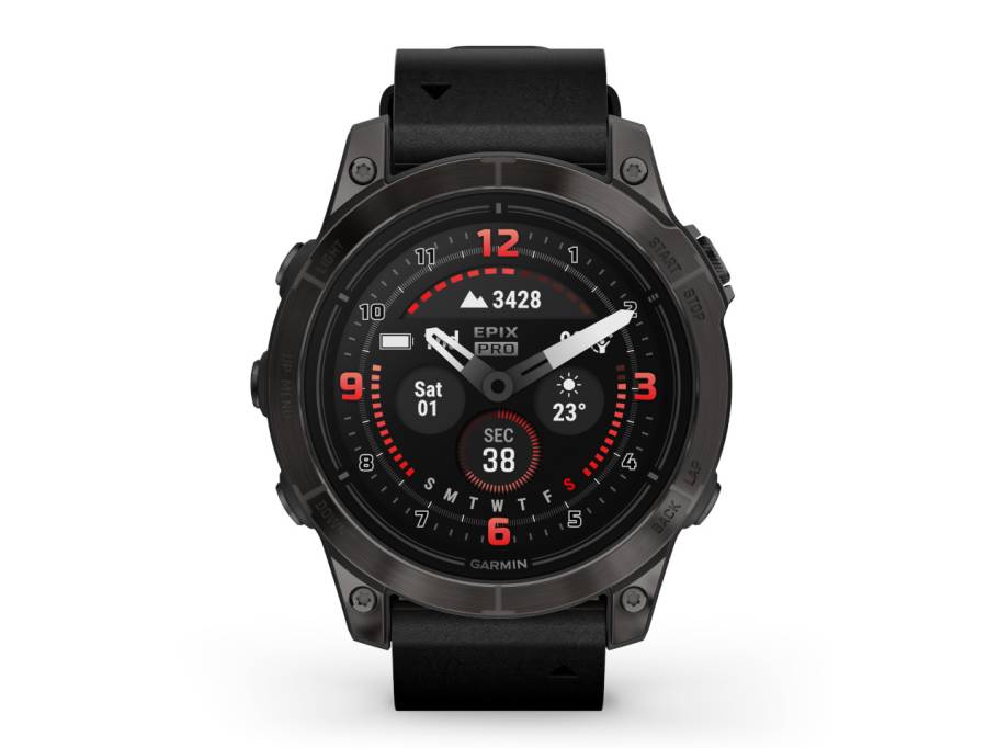   epix Pro Sapphire Titan carbongrau beschichtet 47 mm Lederband schwarz