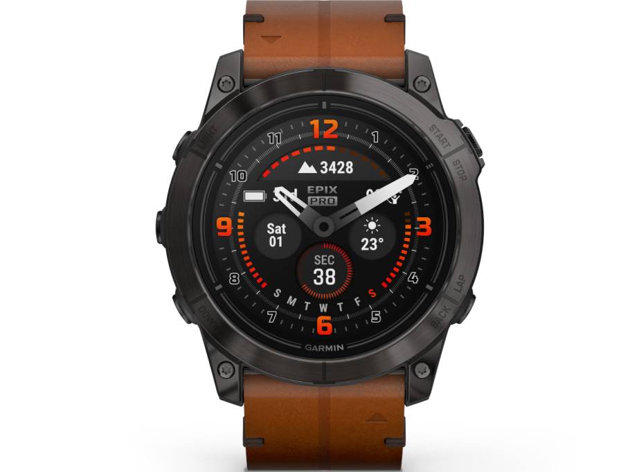  epix Pro Sapphire Titan carbongrau beschichtet 51 mm Lederband braun