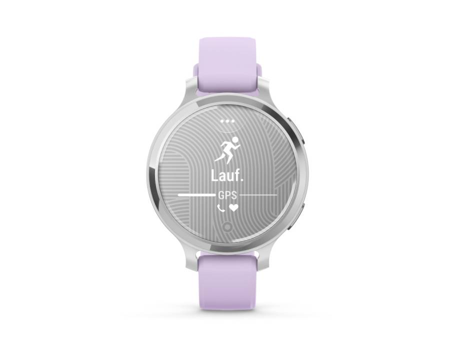 Lily 2 Active Smartwatch Aluminium eloxiert Silber 38mm fliederfarbenes Kautschukband