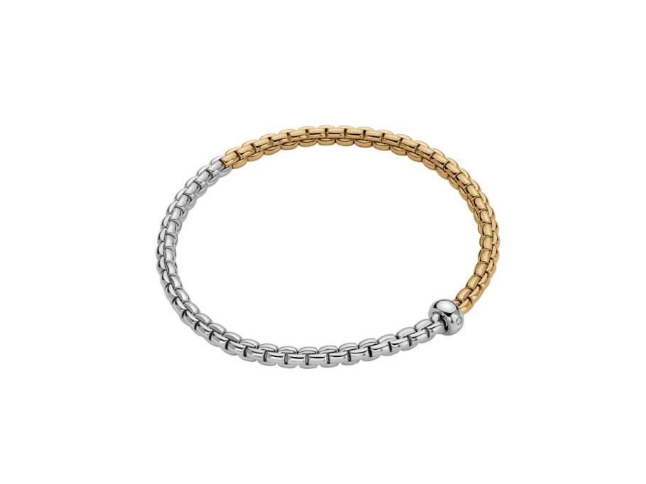 Eka Flex'It Armband zweifarbig Weißgold / Gelbgold mit Brillant 0,01ct M flexibel