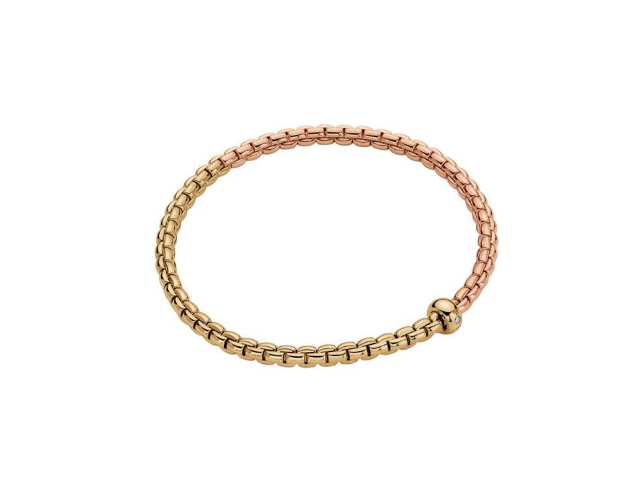 Eka Flex'It Armband zweifarbig Roségold / Gelbgold mit Brillant 0,01ct M flexibel
