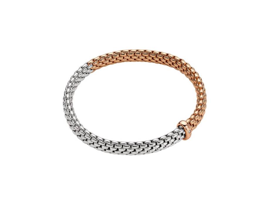  Vendôme Flex'It Armband zweifarbig Weißgold / Roségold mit Brillant 0,010ct M flexibel
