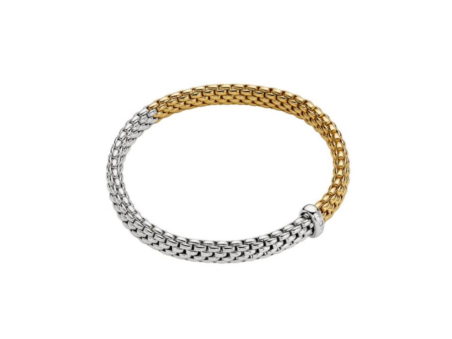  Vendôme Flex'It Armband zweifarbig Weißgold / Gelbgold mit Brillant 0,010ct M flexibel