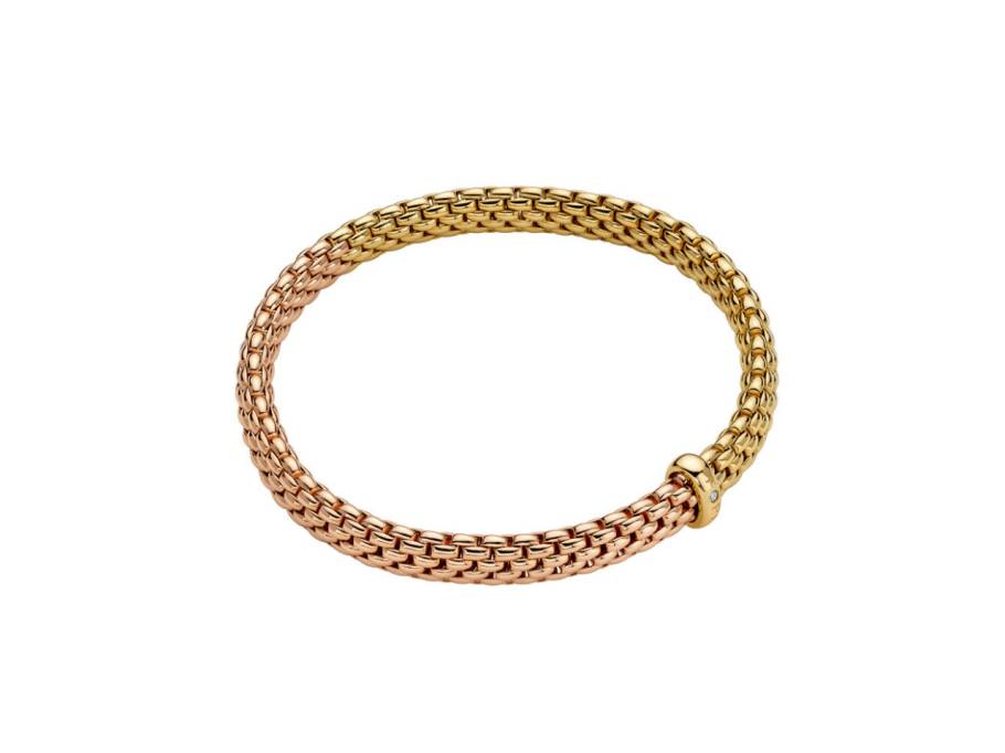 Vendôme Flex'It Armband zweifarbig Roségold / Gelbgold mit Brillant 0,010ct M flexibel