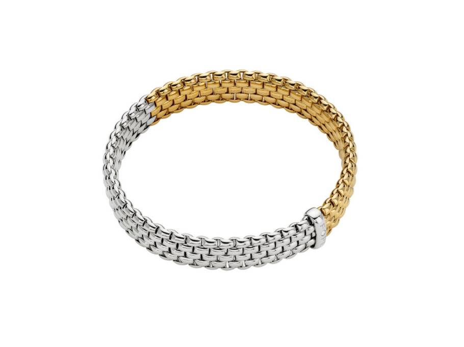 Panorama Flex'It Armband zweifarbig Weißgold / Gelbgold M mit Brillant 0,010ct flexibel