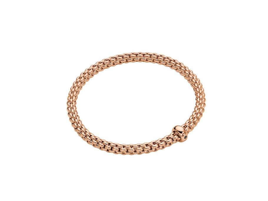 Solo Flex'it Men Armband Roségold M mit schwarzem Brillant 0,010ct flexibel