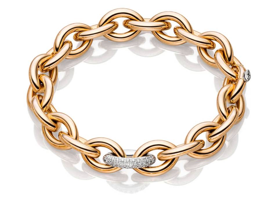 Navette Armband 12 Roségold Brillanten