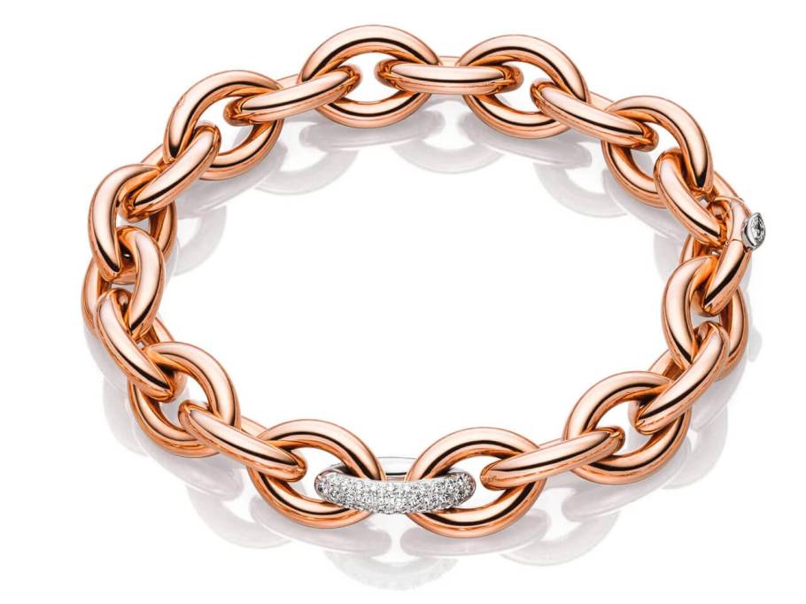Navette Armband 12 Rotgold Rouge Royal Brillanten