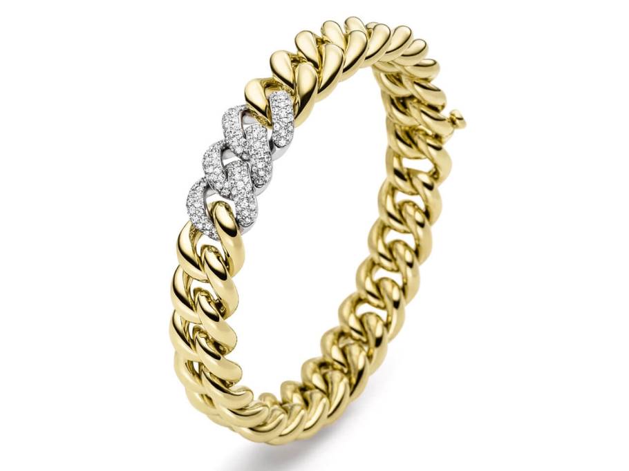Altesse Armband Gelbgold 12mm Pavé