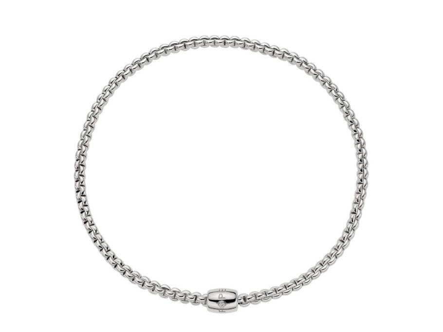 Eka Flex'It Collier Weißgold mit dekorativem Verschluss und Brillant 0,03ct flexibel