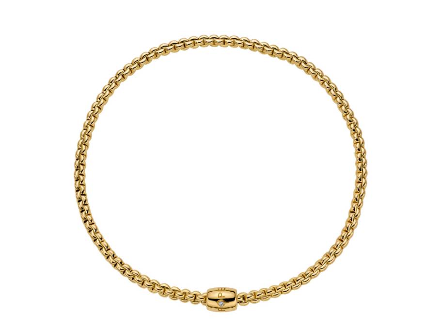 Eka Flex'It Collier Gelbgold mit dekorativem Verschluss und Brillant 0,03ct flexibel