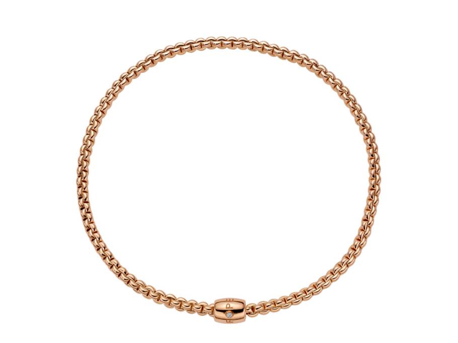 Eka Flex'It Collier Roségold mit dekorativem Verschluss und Brillant 0,03ct flexibel