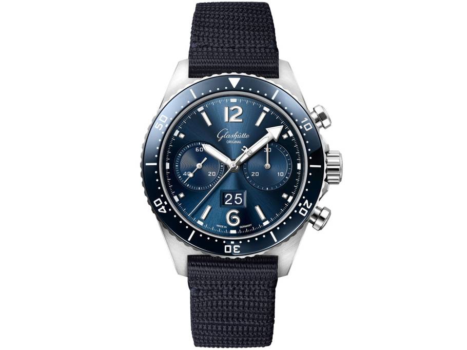 SeaQ  Chronograph Edelstahl blau Synthetikband