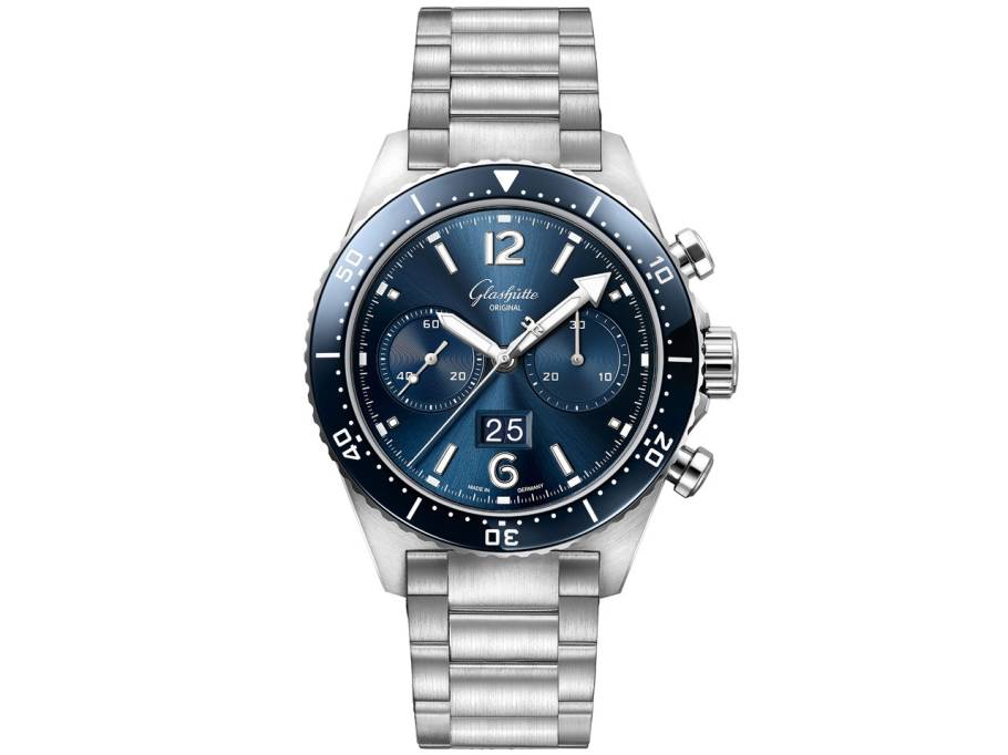 SeaQ  Chronograph Edelstahl blau Edelstahlband