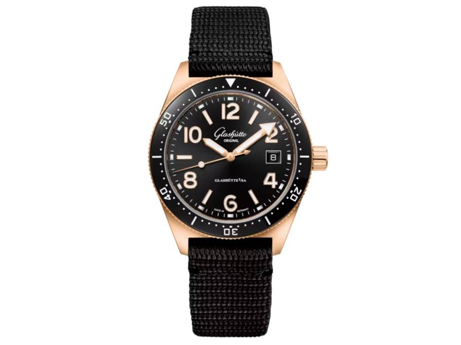   SeaQ Rotgold schwarz Synthetikband