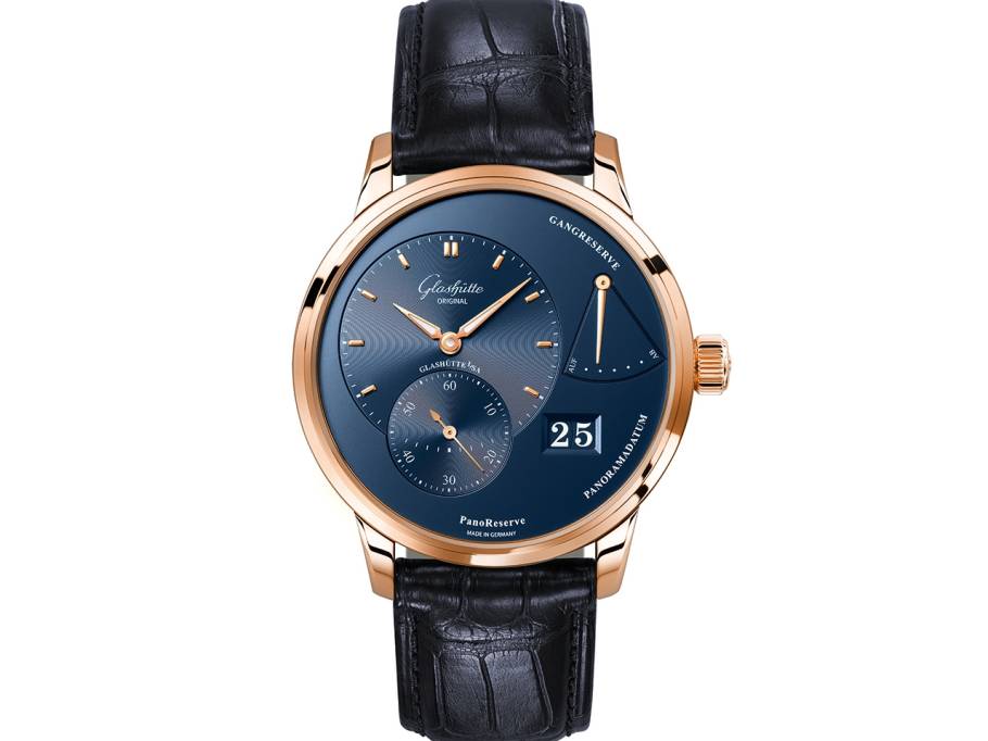PanoReserve Herrenuhr Rotgold blau