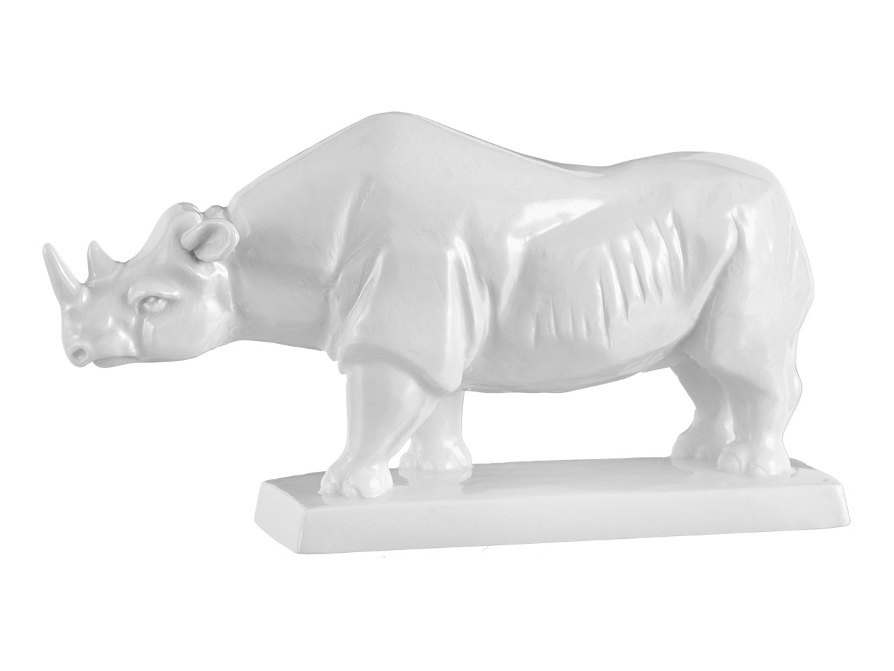 MOJO Dekofigur Nashorn – Weiß, Stilvolle Tierfigur Für Zuhause
