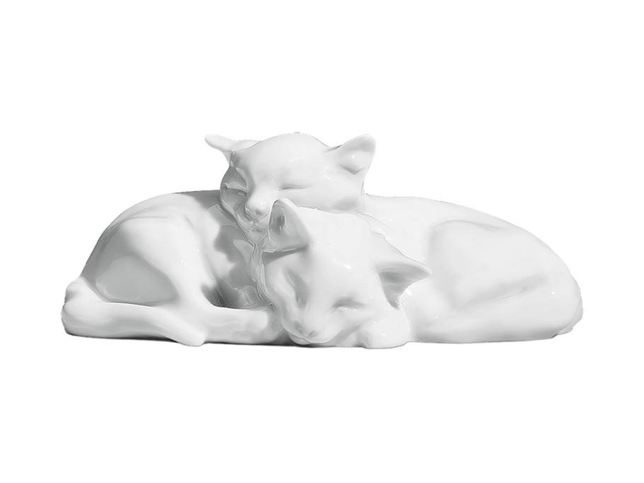 Figur Katzengruppe weiß