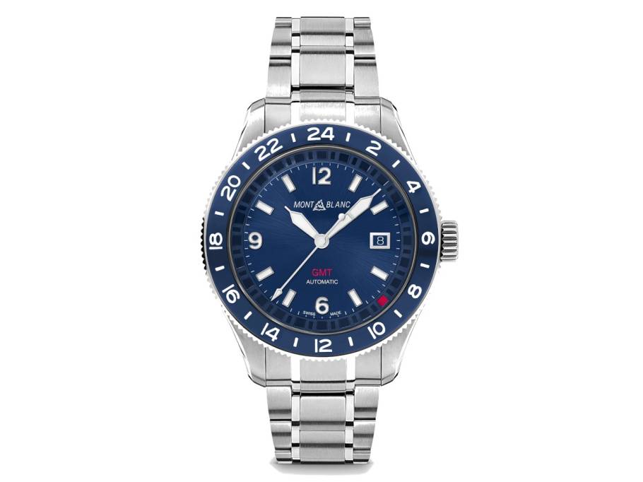  1858 GMT blau Edelstahlband