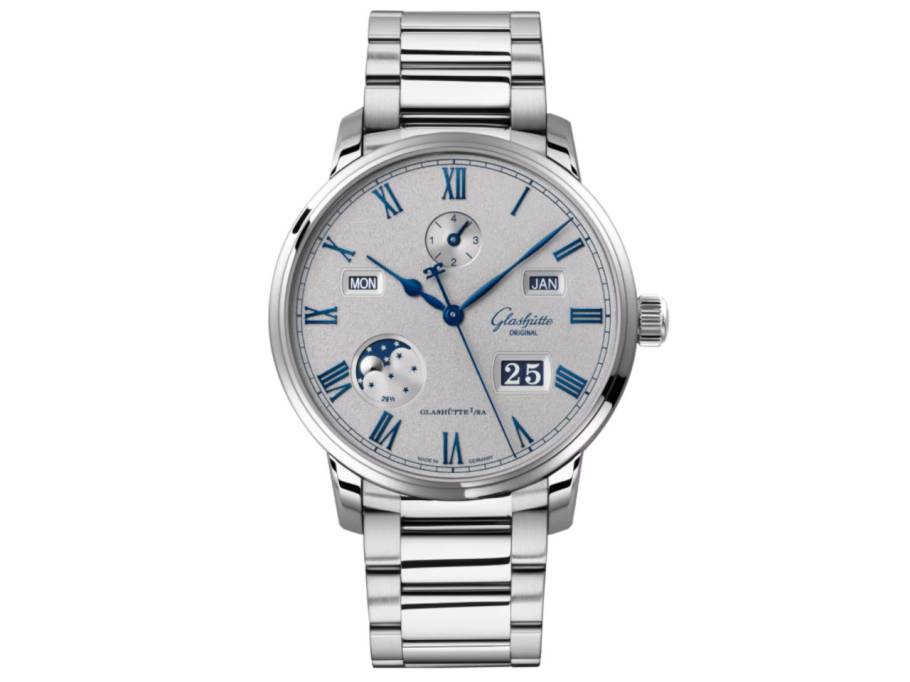 Senator Excellence Ewiger Kalender Automatik Edelstahl 42mm silbernes Zifferblatt Metallband