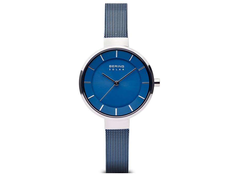 14631-307 Edelstahl Damenuhr Solar blau