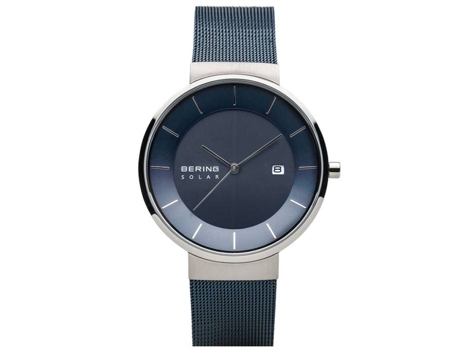 14639-307 Edelstahl Herrenuhr Solar blau