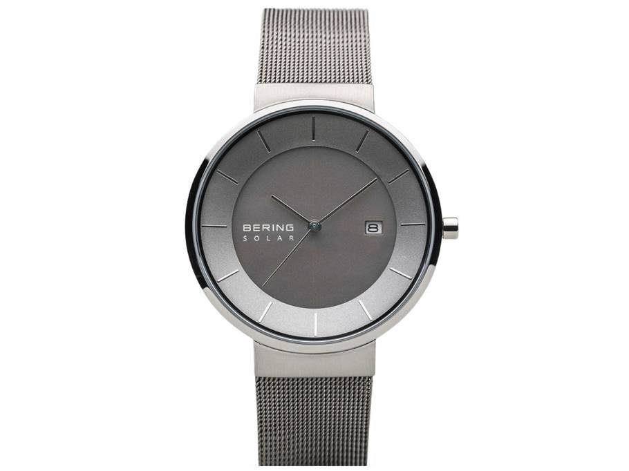 14639-309 Edelstahl Herrenuhr Solar grau