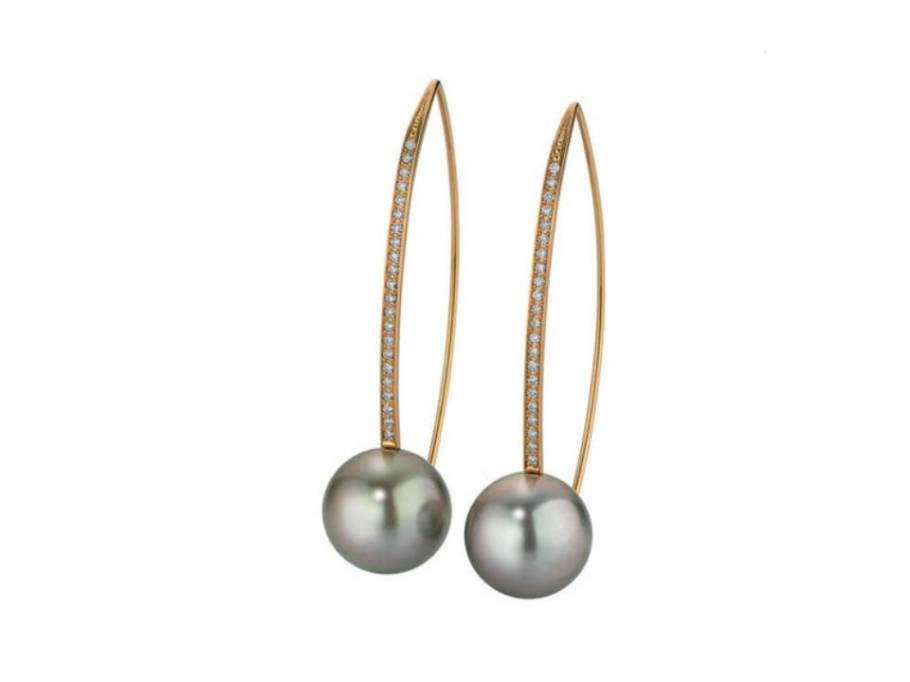 Wave Ohrhänger Roségold mit Maruteaperlen und Brillanten 0,352ct