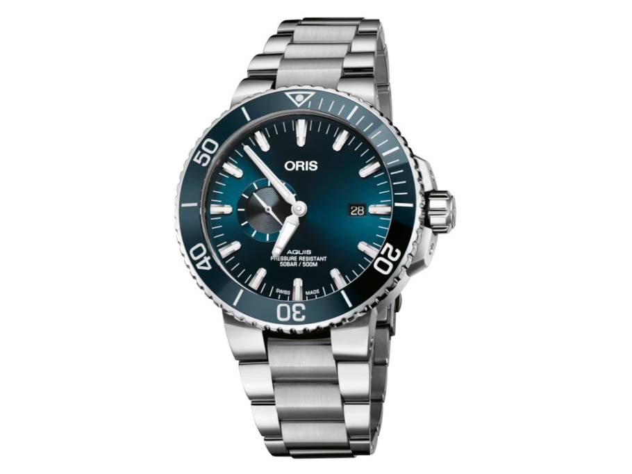 Aquis Small Second Automatik Edelstahl 45,5mm blaues Zifferblatt Metallband