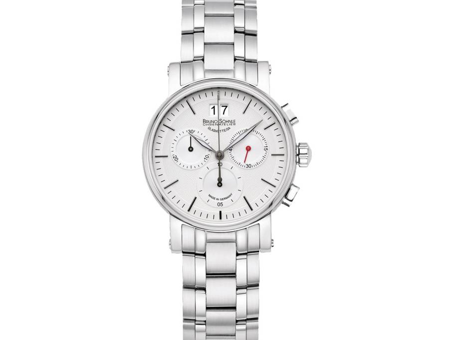 Pesaro Chronograph small Edelstahl weißes Zifferblatt Edelstahlband