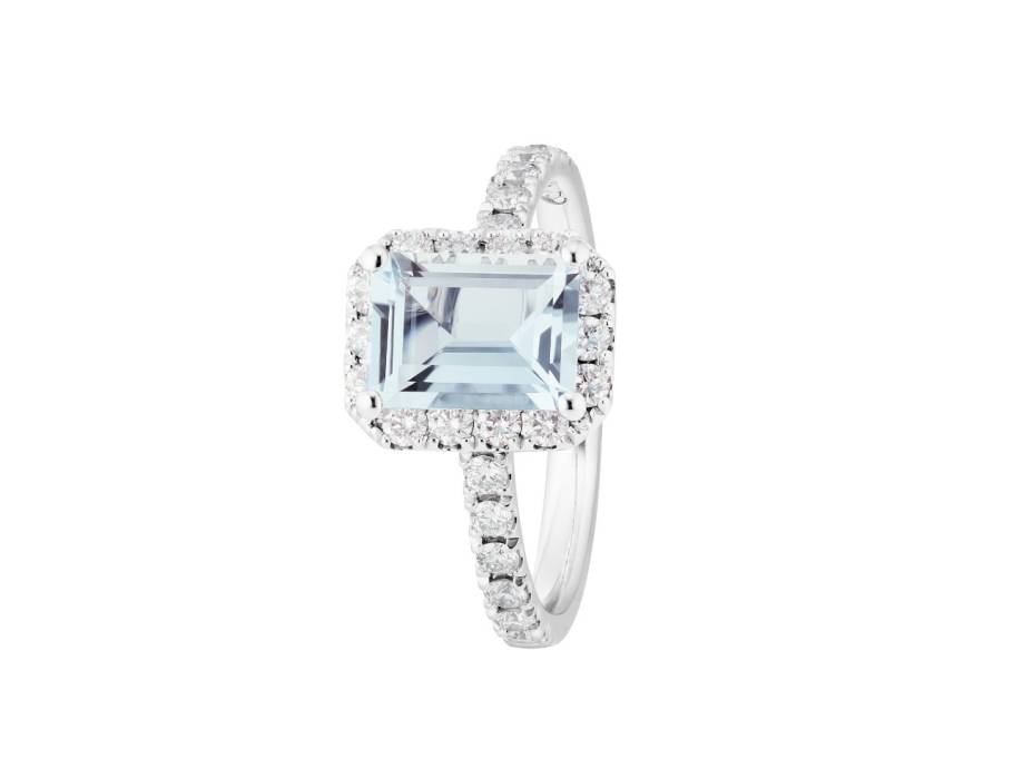 The Romance Collection Shades of Love Ring Weißgold 1 Aquamarin 40 Diamanten