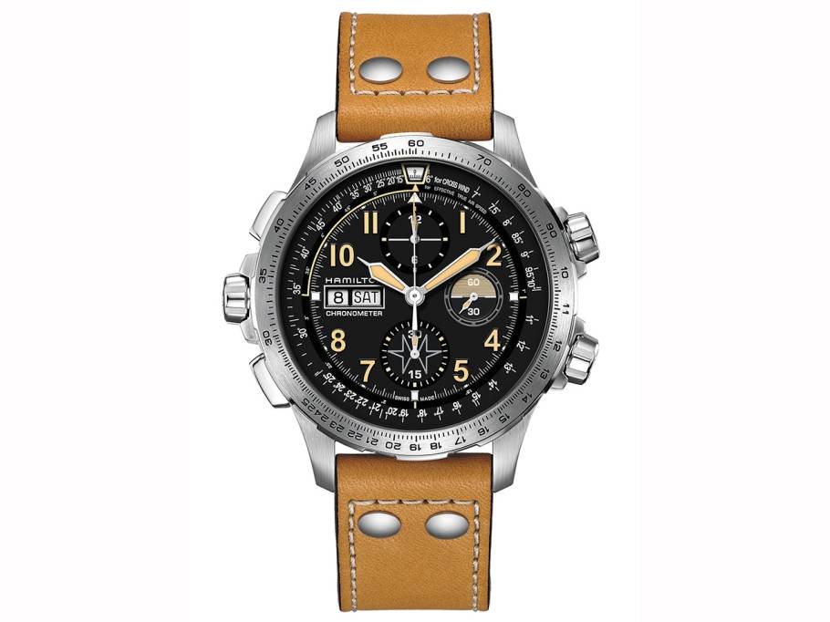  Khaki Aviation X-Wind Auto Chrono Edelstahl beiges Lederband Limited Edition