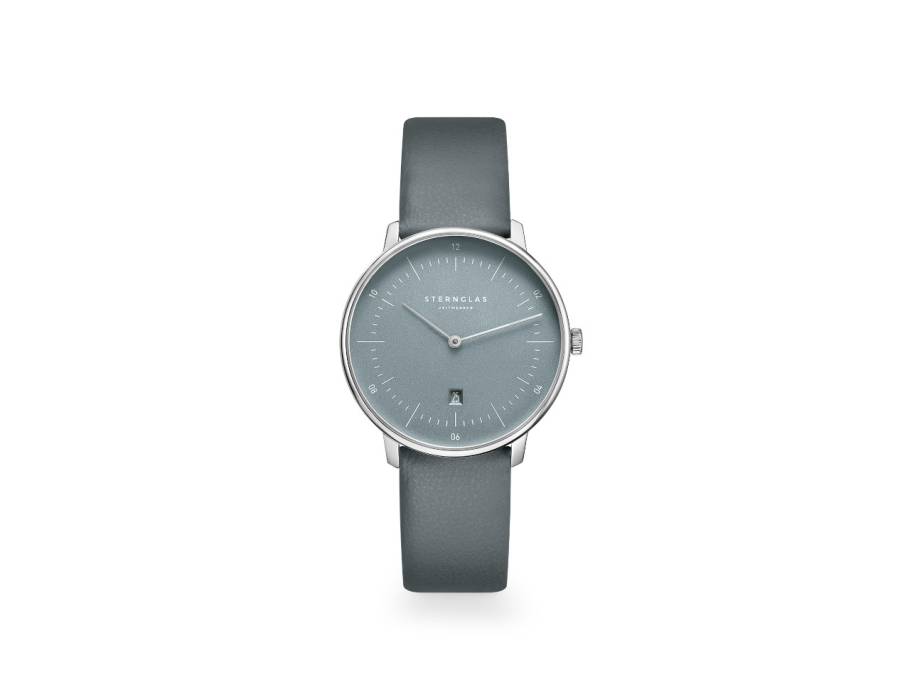 Naos XS Edition Flora Quarz Edelstahl 33mm blaues Zifferblatt blaues Lederband