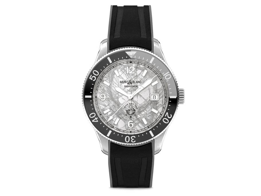 1858 Iced Sea Automatic Date Edelstahl grau Kautschukband
