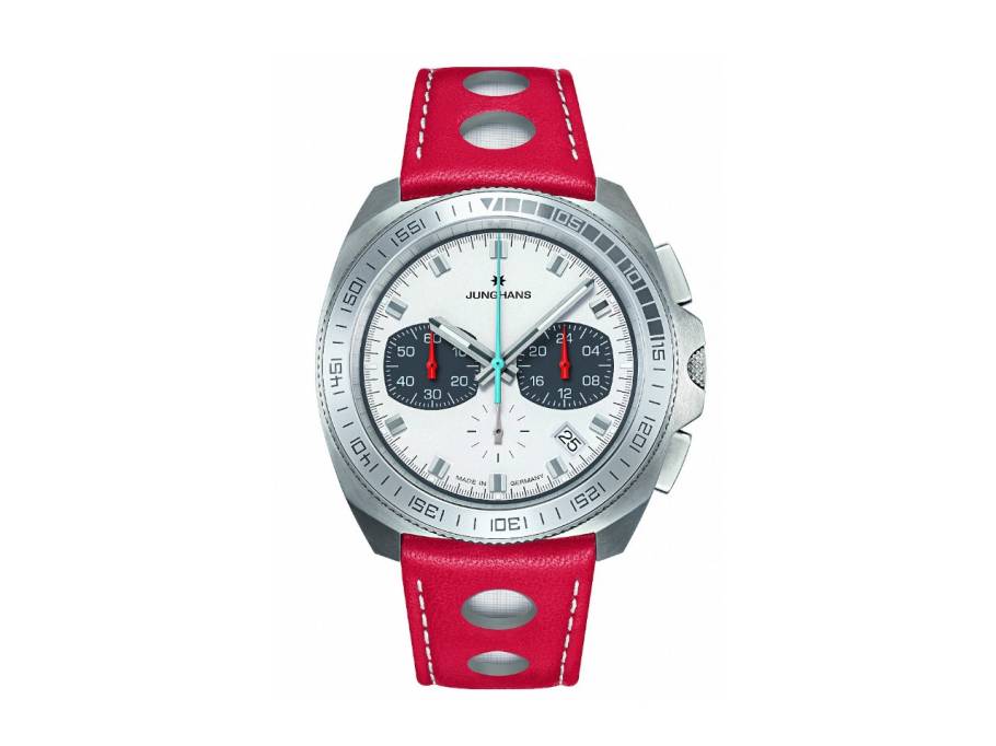 1972 Chronoscope FIS Edition 2019 Quarz Edelstahl 43mm weißes Zifferblatt rotes Lederband 