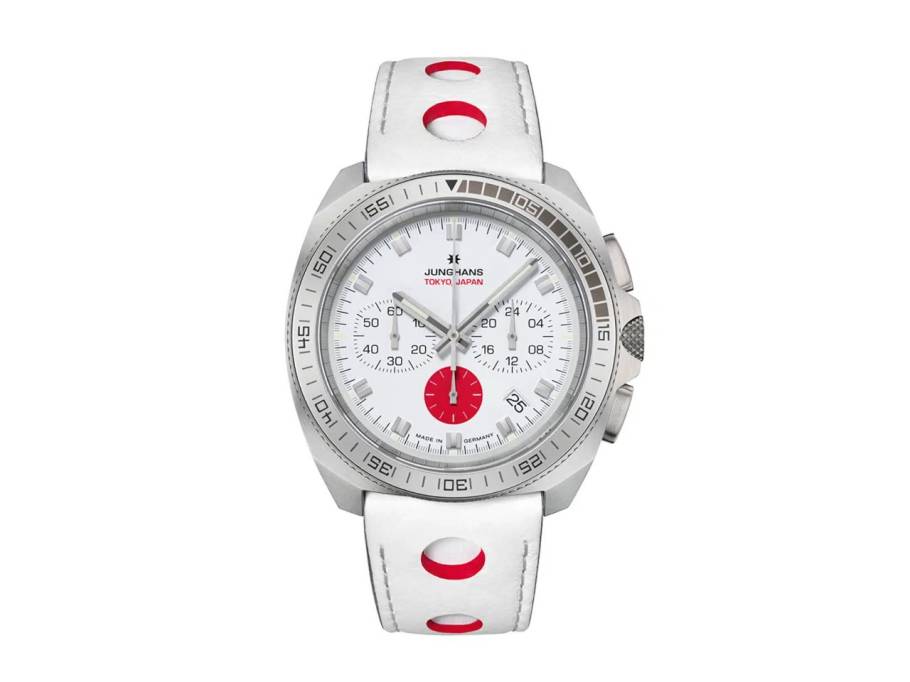 1972 Chronoscope Sports Edition 2020 Quarz Edelstahl 43mm weißes Zifferblatt weißes Lederband