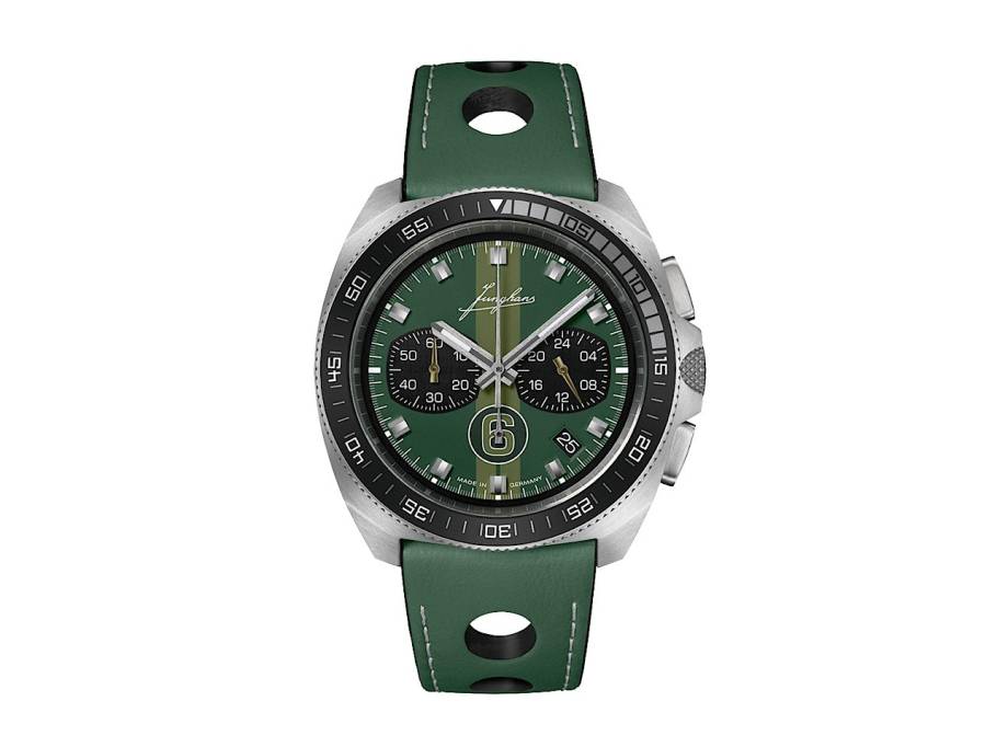 1972 Chronoscope Sports Edition 2024 Quarz Edelstahl 43,3mm grünes Zifferblatt grünes Lederband