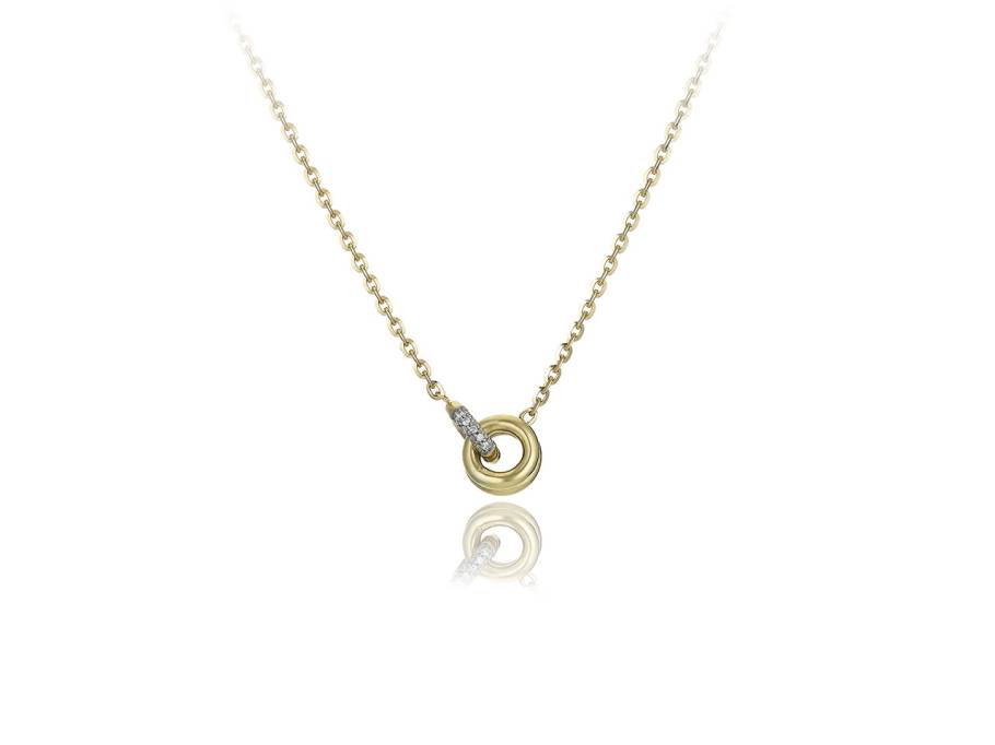 Bamboo Pure Collier Gelbgold mit Brillanten 0,100ct