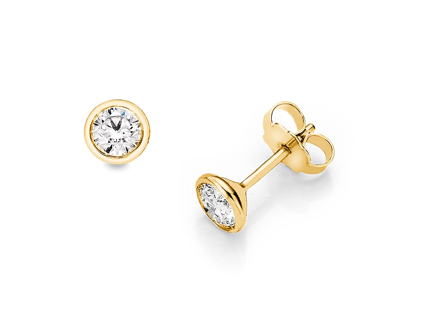Ohrstecker Zarge Gelbgold 0,80ct