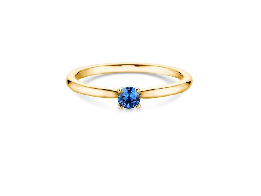Damenring 4er Krappe Gelbgold Saphir 3,5mm